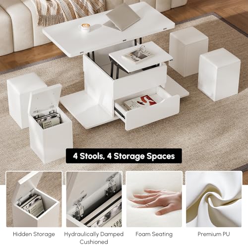 Black Lift-Top Coffee Table with Hidden Storage L654