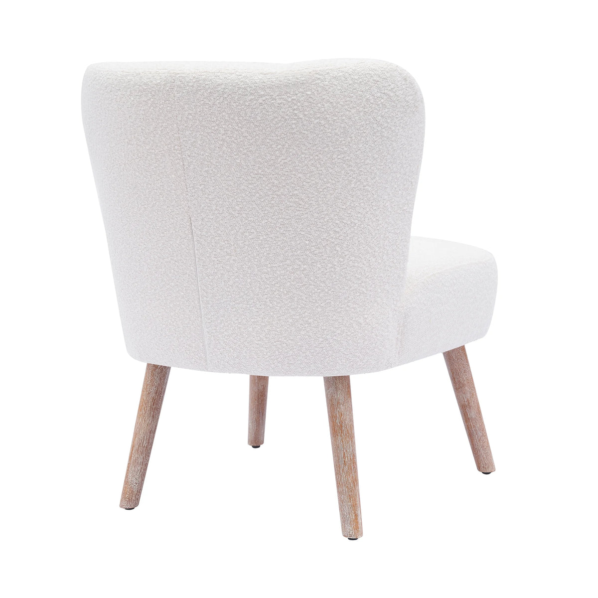 25" Wide Wingback Accent Chair Water and Stain Resistant Boucle Cream O627