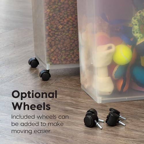 Dog Food Storage Container 2 Pack 30 lbs Airtight Clear Black R2268