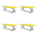 Adjustable Folding Tables, Rectangular, 72" x 30" x 22" to 32", Yellow Top, Black Legs B771