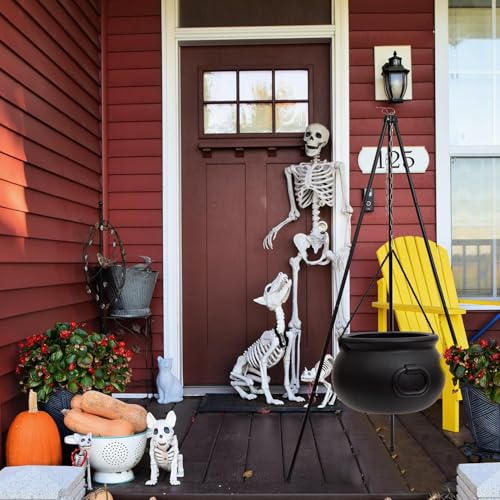 Large Witches Cauldron on Tripod with LED Light Candy Bowl Q81642
