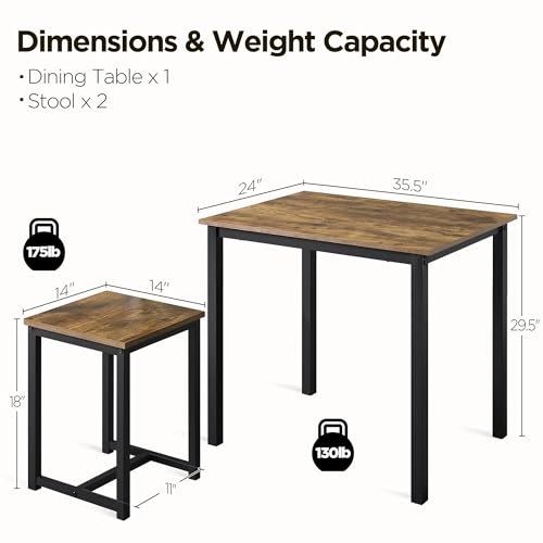 3 Piece Dining Table & Chair Set Gray N322