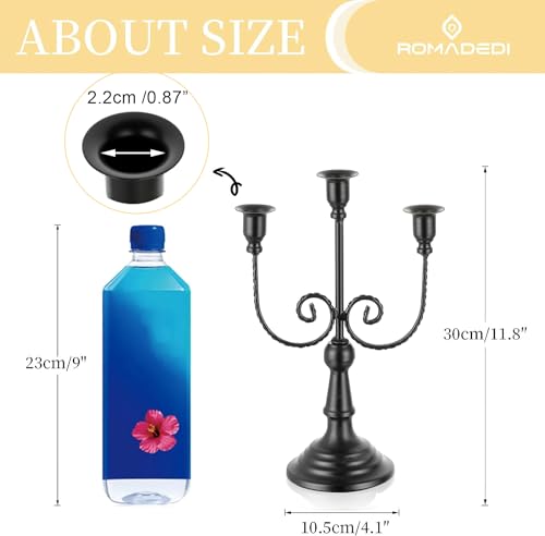 Black 3 Arm Candelabra Set of 6 Y2949