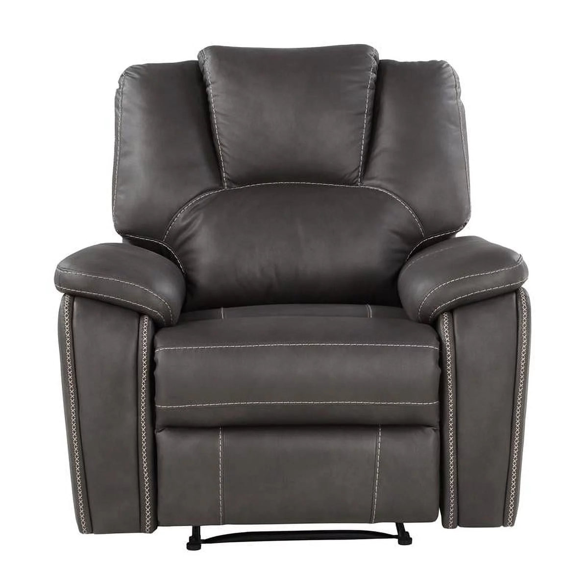 Charcoal Gray Faux Leather Manual Recliner J1131
