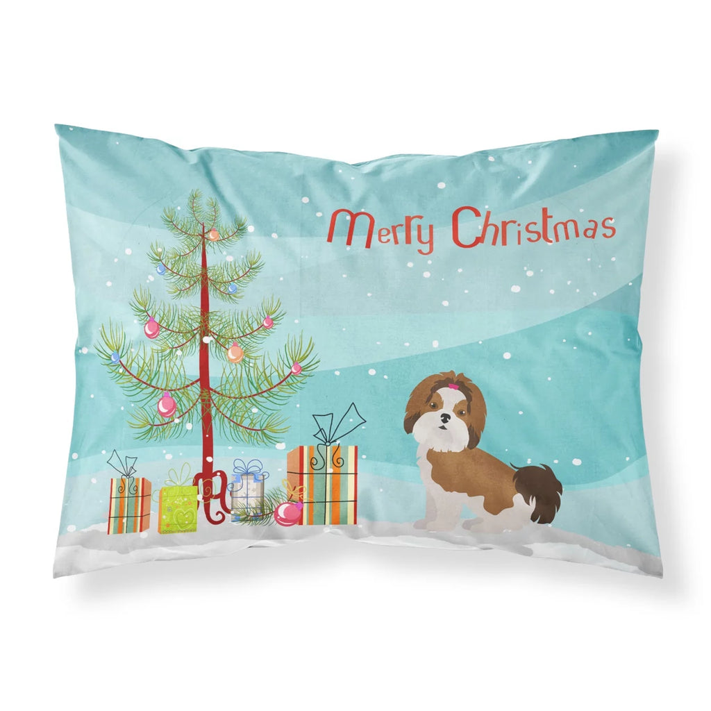 Shih Tzu Christmas Tree Fabric Standard Pillowcase H643