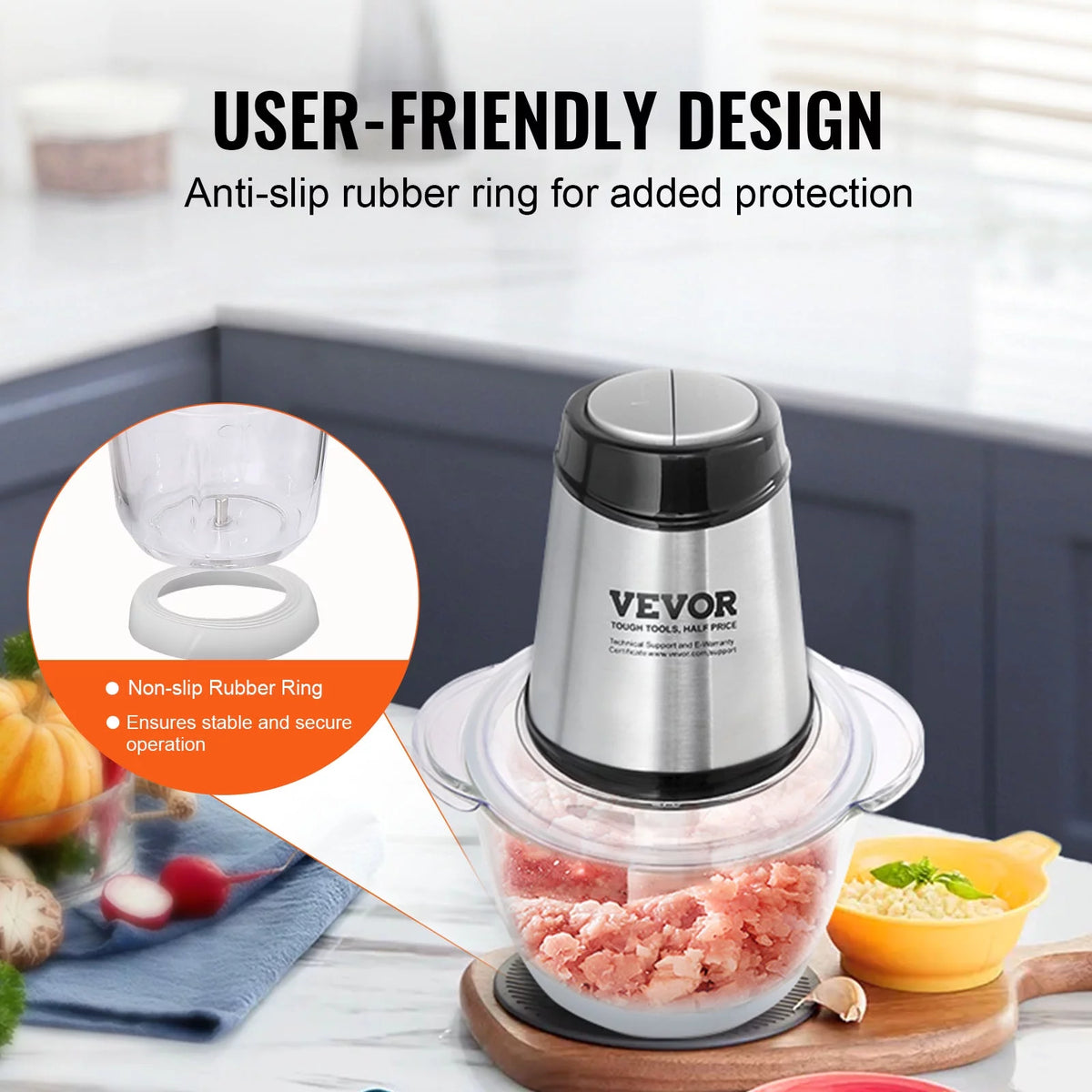 Electric Food Chopper 5 Cup Glass Bowl Z426329